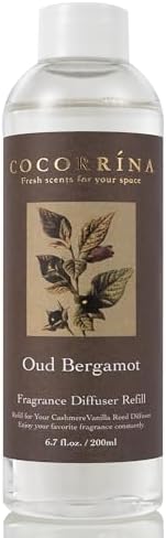 COCORRÍNA Reed Diffuser Refill - Cashmere Vanilla 6.7 oz. Scented Oil for Reed Diffuser Home Fragrance for Bedroom, Bathroom Home Decor