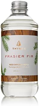 Thymes Frasier Fir Reed Diffuser Oil Refill – Home Fragrance Oil for Diffuser – Holiday Reed Diffuser Refill – Just-Cut Forest Oil Scents for Diffuser – Aromatherapy Diffuser Oils Scents (7.75 fl oz)