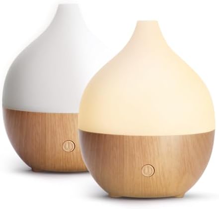 SALKING Essential Oil Diffuser, 100ml Small Aromatherapy Diffuser with Auto Shut-Off Function, Ultrasonic Diffusers for Essential Oils, Cool Mist Humidifier with Warm White Lights, for Office Home