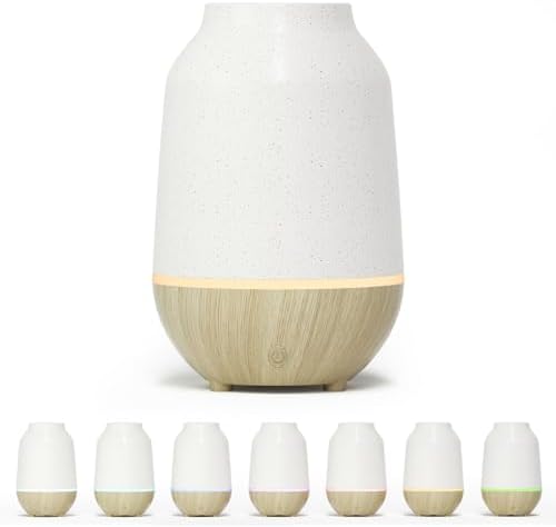 SALKING Essential Oil Diffuser, 100ml Small Aromatherapy Diffuser with Auto Shut-Off Function, Ultrasonic Diffusers for Essential Oils, Cool Mist Humidifier with Warm White Lights, for Office Home
