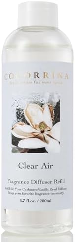 COCORRÍNA Reed Diffuser Refill - Cashmere Vanilla 6.7 oz. Scented Oil for Reed Diffuser Home Fragrance for Bedroom, Bathroom Home Decor