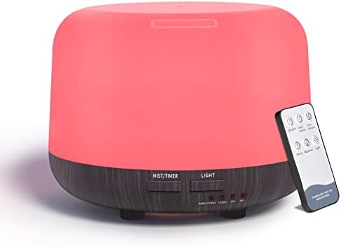 SPLITSKY Aromatherapy Essential Oil Home Diffuser with Remote Control, 300ML Large Room Cool Mist Air Humidifier, 8 Hours Quiet Operation, Timer, 7 Colors LED Night Night,Suitable Home,Yoga.