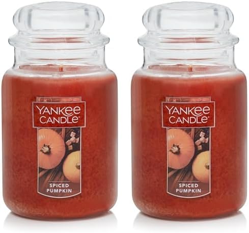 Yankee Candle | Spiced Pumpkin Scented, Classic 22oz Large Jar Single Wick, Over 110 Hours of Burn Time, Perfect Accent for Fall Decor