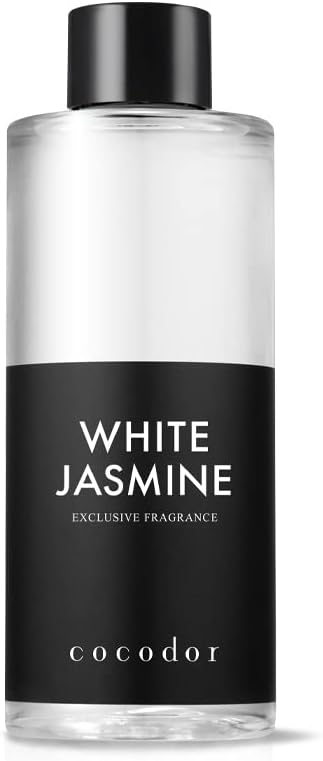 COCODOR Reed Diffuser Oil Refill/White Jasmine/6.7oz(200ml)/1 Pack/Aroma therapy, Home Fragrance, Scented Oils, Oils for Reed Diffuser, Office Décor, Decoration