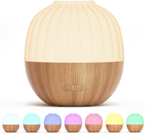 SALKING Essential Oil Diffuser, 100ml Small Aromatherapy Diffuser with Auto Shut-Off Function, Ultrasonic Diffusers for Essential Oils, Cool Mist Humidifier with Warm White Lights, for Office Home