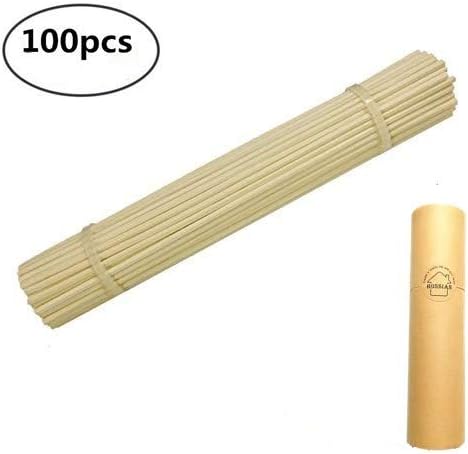 HOSSIAN 100PCS Reed Diffuser Sticks-Natural Rattan Wood Sticks Reed diffusers-Reed Sticks-Replacement for Aroma Fragrance reeds for Essential Oil Diffusers Refills