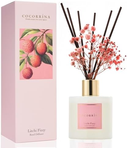 COCORRÍNA Reed Diffuser Set, Clean Linen Scented Diffuser with Sticks Home Fragrance Reed Diffuser for Bathroom Shelf Decor
