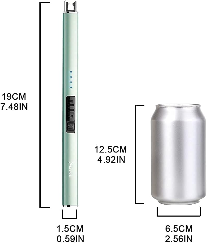 SUPRUS Electric Lighter Arc Windproof Flameless USB Lighter Rechargeable Lighter with Safety Lock for Candle BBQ Camping (champagne Gold)
