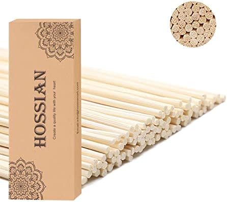 HOSSIAN 100PCS Reed Diffuser Sticks-Natural Rattan Wood Sticks Reed diffusers-Reed Sticks-Replacement for Aroma Fragrance reeds for Essential Oil Diffusers Refills