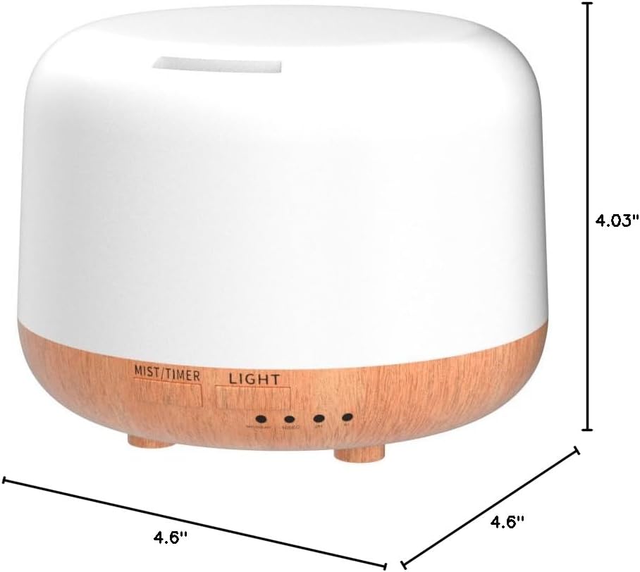 SPLITSKY Aromatherapy Essential Oil Home Diffuser with Remote Control, 300ML Large Room Cool Mist Air Humidifier, 8 Hours Quiet Operation, Timer, 7 Colors LED Night Night,Suitable Home,Yoga.