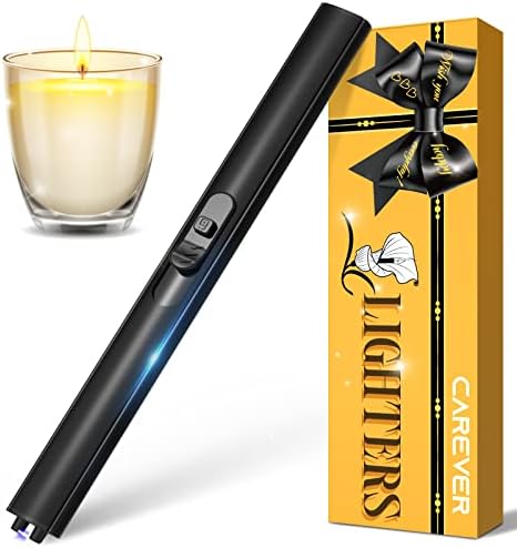 Candle Lighter Stocking Stuffers for Women Men, Electric Candle Lighter USB Rechargeable Graduation Gifts for Him Wife Grandma Girlfriend Safety Lock Long Lighters for Grill Home Kitchen BBQ Camping