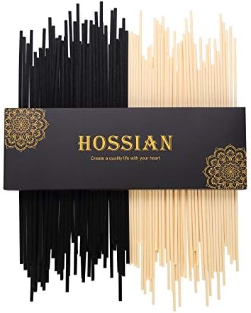 HOSSIAN 100PCS Reed Diffuser Sticks-Natural Rattan Wood Sticks Reed diffusers-Reed Sticks-Replacement for Aroma Fragrance reeds for Essential Oil Diffusers Refills