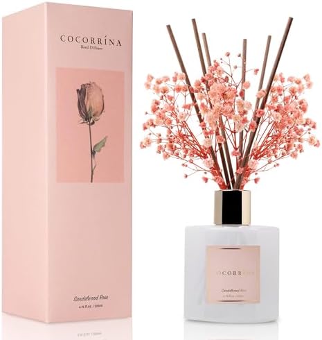 COCORRÍNA Reed Diffuser Set, Clean Linen Scented Diffuser with Sticks Home Fragrance Reed Diffuser for Bathroom Shelf Decor