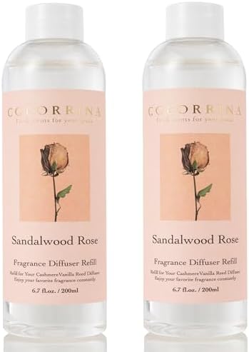COCORRÍNA Reed Diffuser Refill - Cashmere Vanilla 6.7 oz. Scented Oil for Reed Diffuser Home Fragrance for Bedroom, Bathroom Home Decor