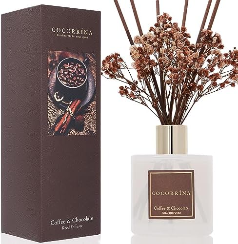 COCORRÍNA Reed Diffuser Set, 6.7 oz Clean Linen Scented Diffuser with Sticks Home Fragrance Reed Diffuser for Bathroom Shelf Decor