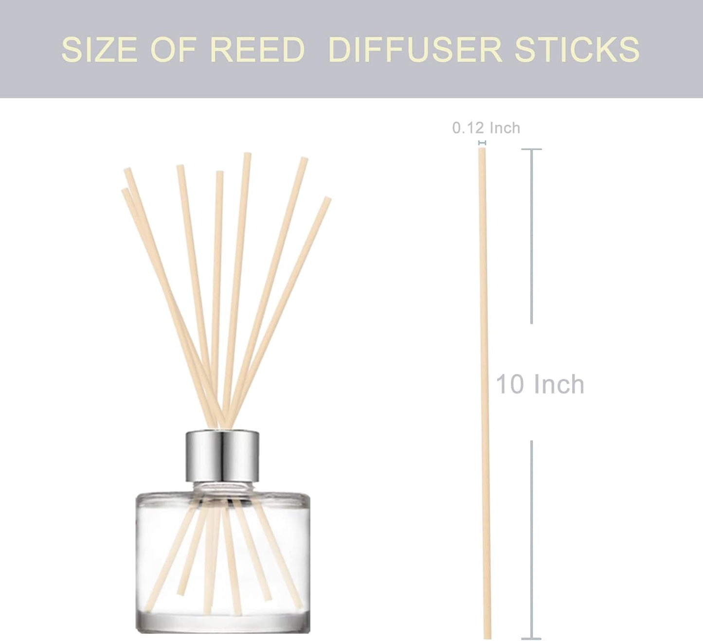 HOSSIAN 100PCS Reed Diffuser Sticks-Natural Rattan Wood Sticks Reed diffusers-Reed Sticks-Replacement for Aroma Fragrance reeds for Essential Oil Diffusers Refills