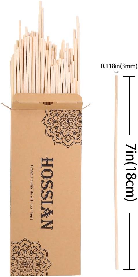 HOSSIAN 100PCS Reed Diffuser Sticks-Natural Rattan Wood Sticks Reed diffusers-Reed Sticks-Replacement for Aroma Fragrance reeds for Essential Oil Diffusers Refills