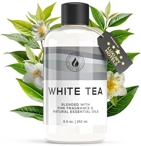 Aroma Country White Tea Diffuser Oil - Luxury Essential Oils for Diffuser Refill & Air Freshener Room Spray, Long-Lasting, Natural Home Fragrance and Hotel Scent for Diffusers & Machines - 8.5 Fl. oz