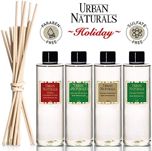 Urban Naturals Eucalyptus & Sage Oil Reed Diffuser Refill | Eucalyptus, Sage, Mint, Lime and Cedarwood| Includes a Free Set of Reed Sticks! 4 oz