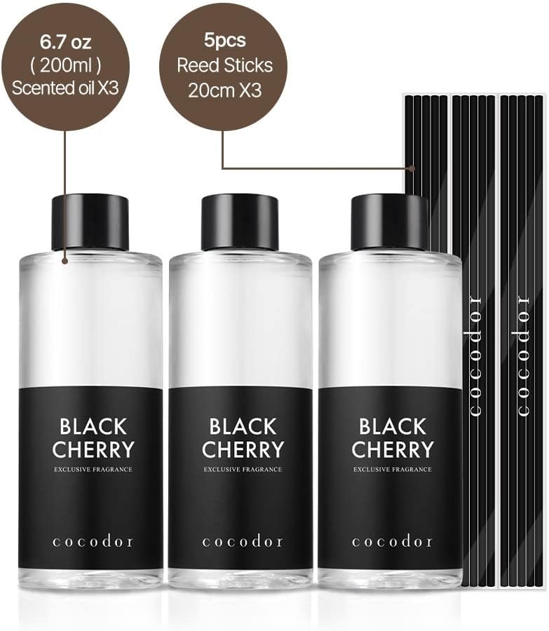 COCODOR Reed Diffuser Oil Refill/White Jasmine/6.7oz(200ml)/1 Pack/Aroma therapy, Home Fragrance, Scented Oils, Oils for Reed Diffuser, Office Décor, Decoration