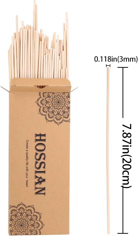 HOSSIAN 100PCS Reed Diffuser Sticks-Natural Rattan Wood Sticks Reed diffusers-Reed Sticks-Replacement for Aroma Fragrance reeds for Essential Oil Diffusers Refills