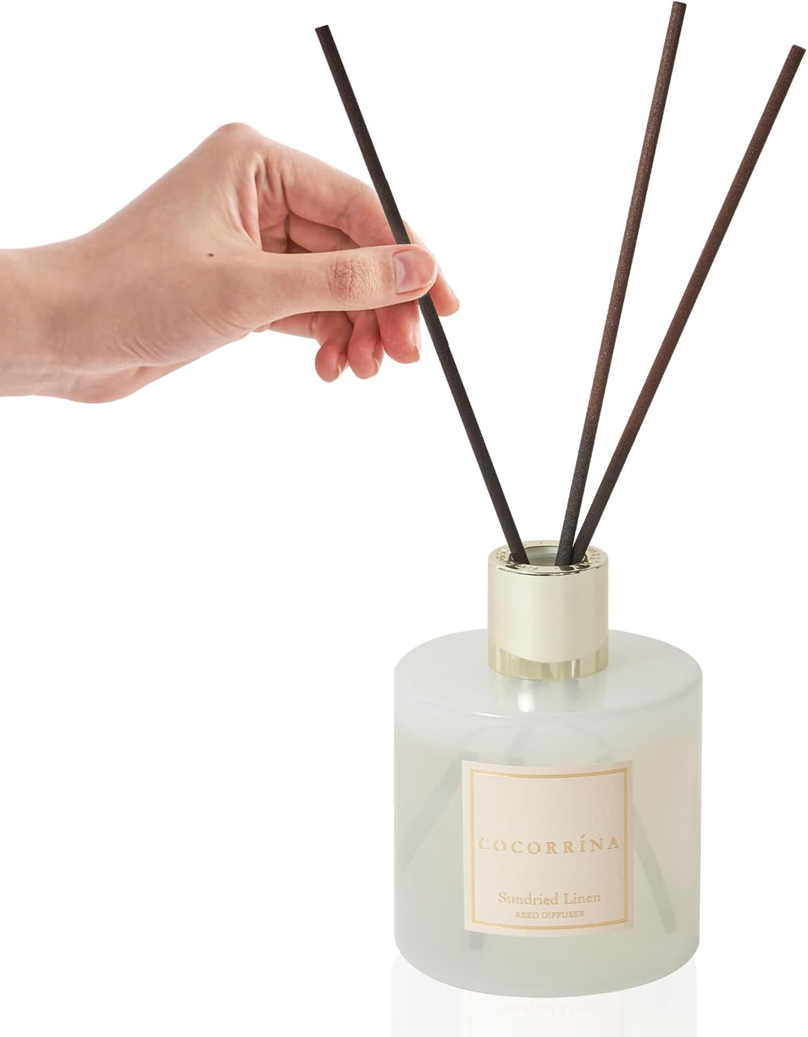 COCORRÍNA Reed Diffuser Set, 6.7 oz Clean Linen Scented Diffuser with Sticks Home Fragrance Reed Diffuser for Bathroom Shelf Decor