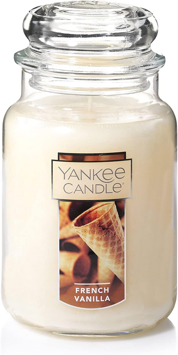 Yankee Candle | French Vanilla Scented, Classic 22oz Large Jar Single Wick Candle, Over 110 Hour Burn Time, Ideal for Entertaining and Personal Relaxation