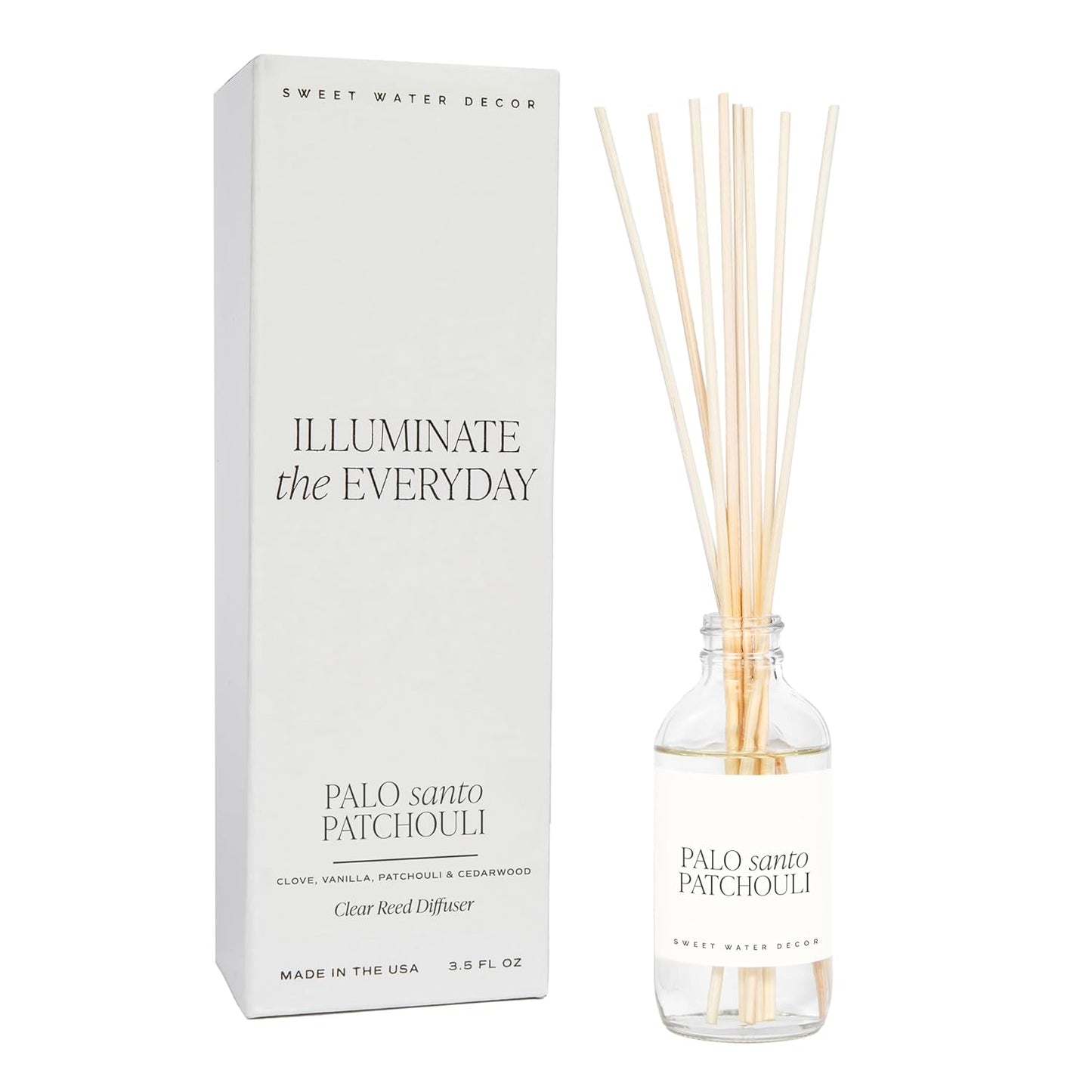 Sweet Water Decor Salt & Sea Reed Diffuser Set - Sea Salt Citrus & Musk Amber Scent Diffuser - Reed Diffusers for Home with Long Lasting Fragrance - Non-Toxic Oil Reed Diffuser - Made in the USA