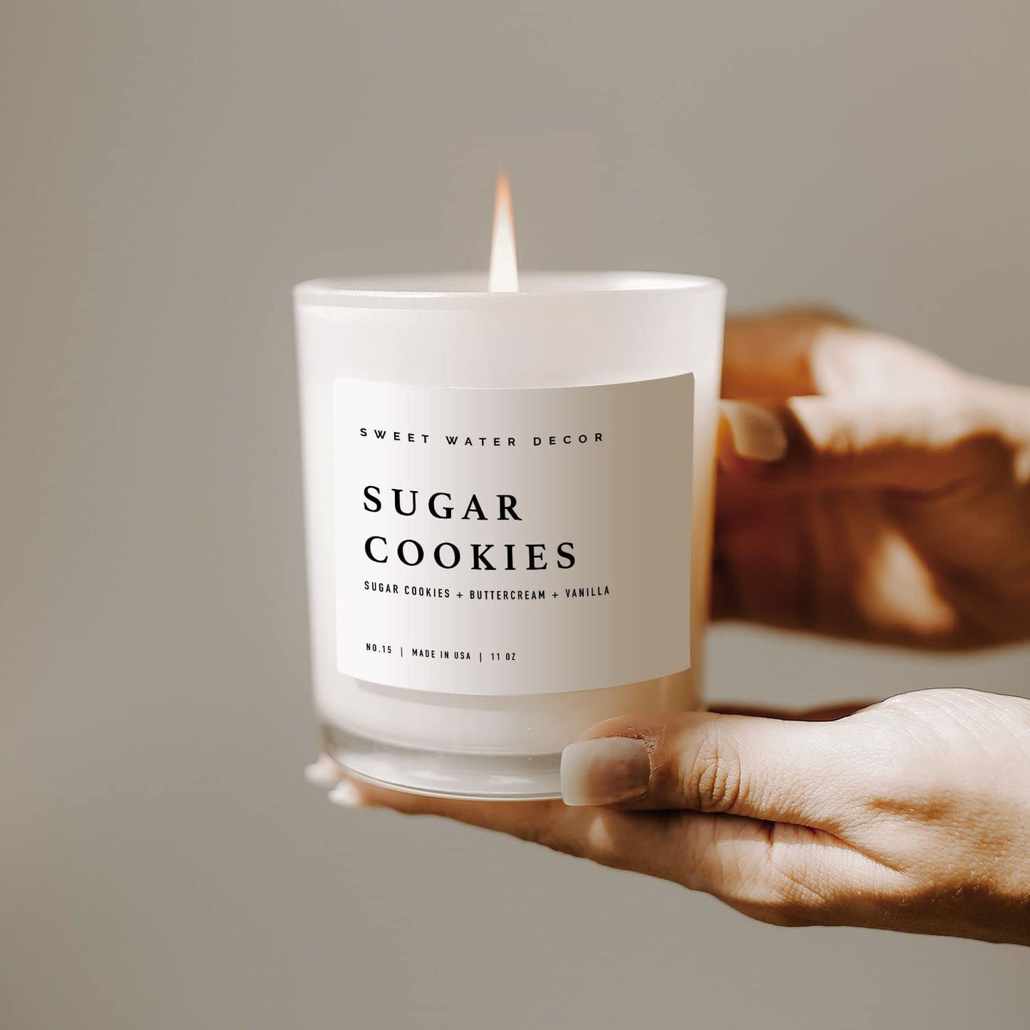 Sweet Water Decor Salt and Sea Candle - Sea Salt, Citrus, Amber, Musk, Beach Scented Soy Candles for Home - 11oz White Glass Jar Wood Lid, 50 Hour Burn Time, Made in the USA