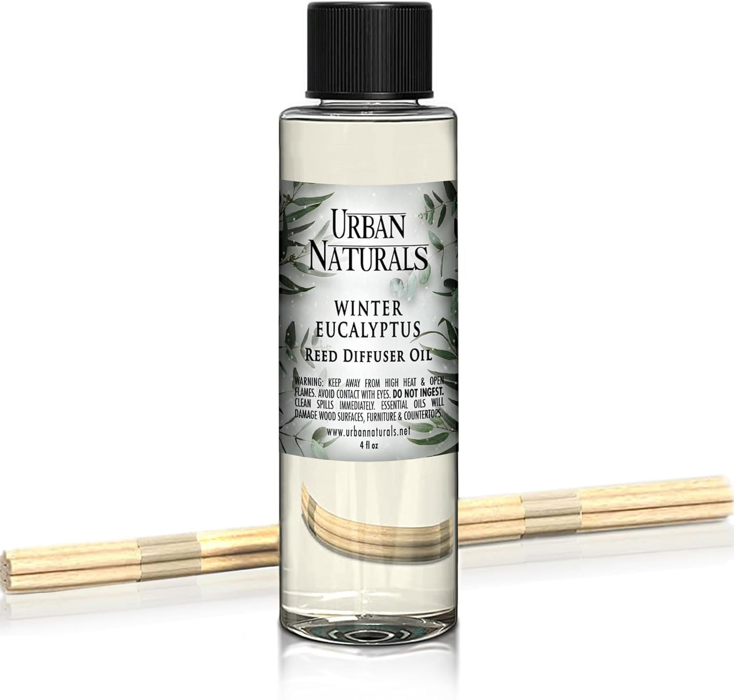 Urban Naturals Eucalyptus & Sage Oil Reed Diffuser Refill | Eucalyptus, Sage, Mint, Lime and Cedarwood| Includes a Free Set of Reed Sticks! 4 oz