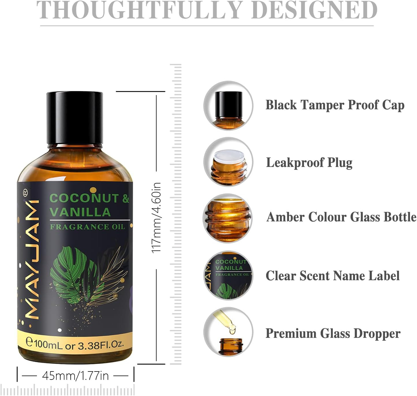 MAYJAM Essential Oil for Diffusers, Essential Oil with Premium Glass Dropper