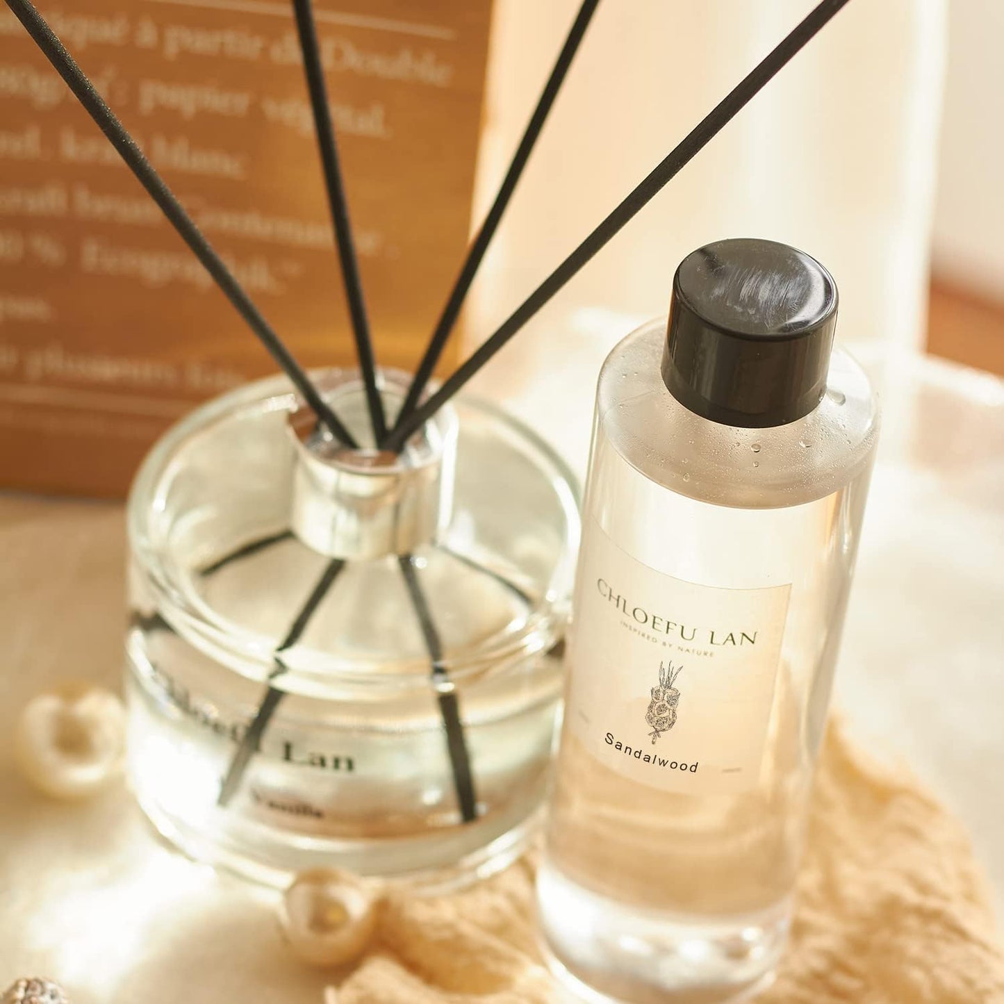 Chloefu LAN Hotel Scented Oil Diffuser Refill 7.05 oz Natural Essential Scented Oil - Best for Aromatherapy, SPA and Home, 0% Alcohol, Unique Blend to Promote Sleep & Relieve Stress