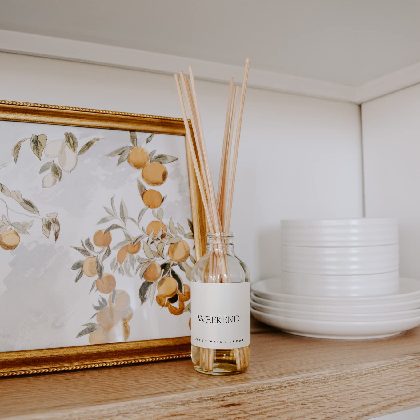 Sweet Water Decor Salt & Sea Reed Diffuser Set - Sea Salt Citrus & Musk Amber Scent Diffuser - Reed Diffusers for Home with Long Lasting Fragrance - Non-Toxic Oil Reed Diffuser - Made in the USA
