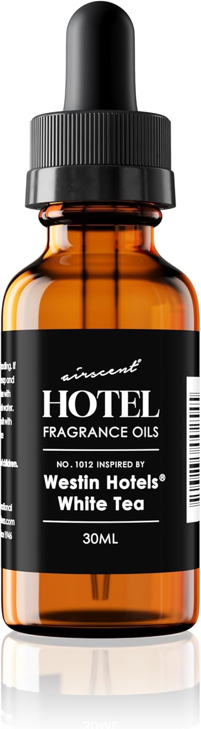 Hotel Diffuser Oil Inspired by Westin White Tea - No. 1012 - AirScent Essential Oil Blend - Fragrance Oil Dropper Bottle for Aromatherapy Diffusers and Humidifiers - Hotel Scents