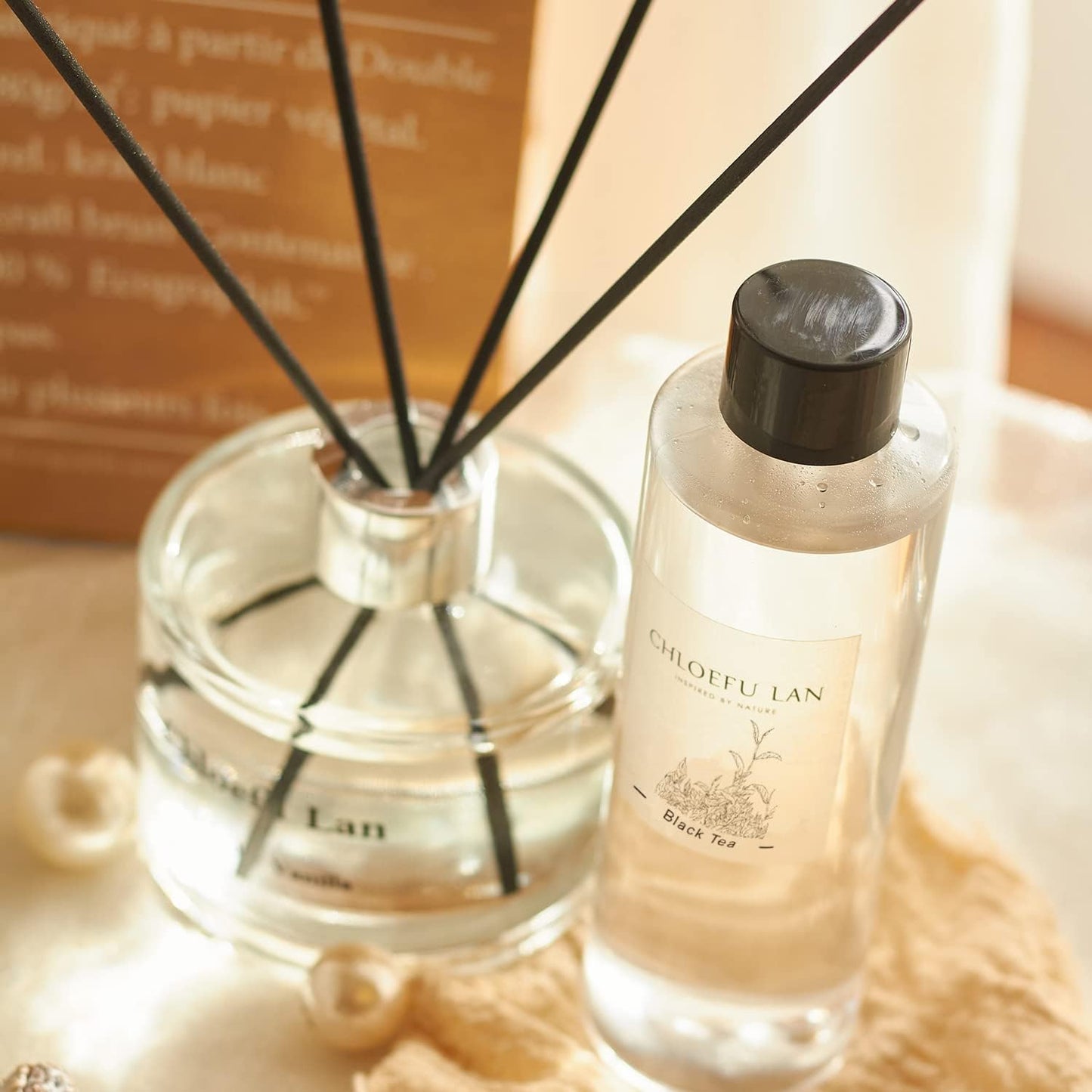 Chloefu LAN Hotel Scented Oil Diffuser Refill 7.05 oz Natural Essential Scented Oil - Best for Aromatherapy, SPA and Home, 0% Alcohol, Unique Blend to Promote Sleep & Relieve Stress
