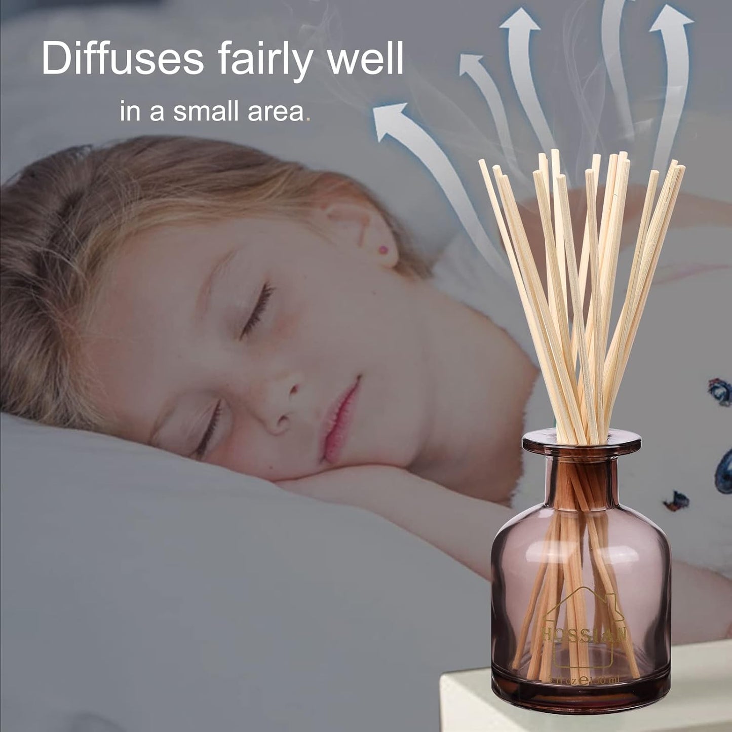 HOSSIAN 100PCS Reed Diffuser Sticks-Natural Rattan Wood Sticks Reed diffusers-Reed Sticks-Replacement for Aroma Fragrance reeds for Essential Oil Diffusers Refills