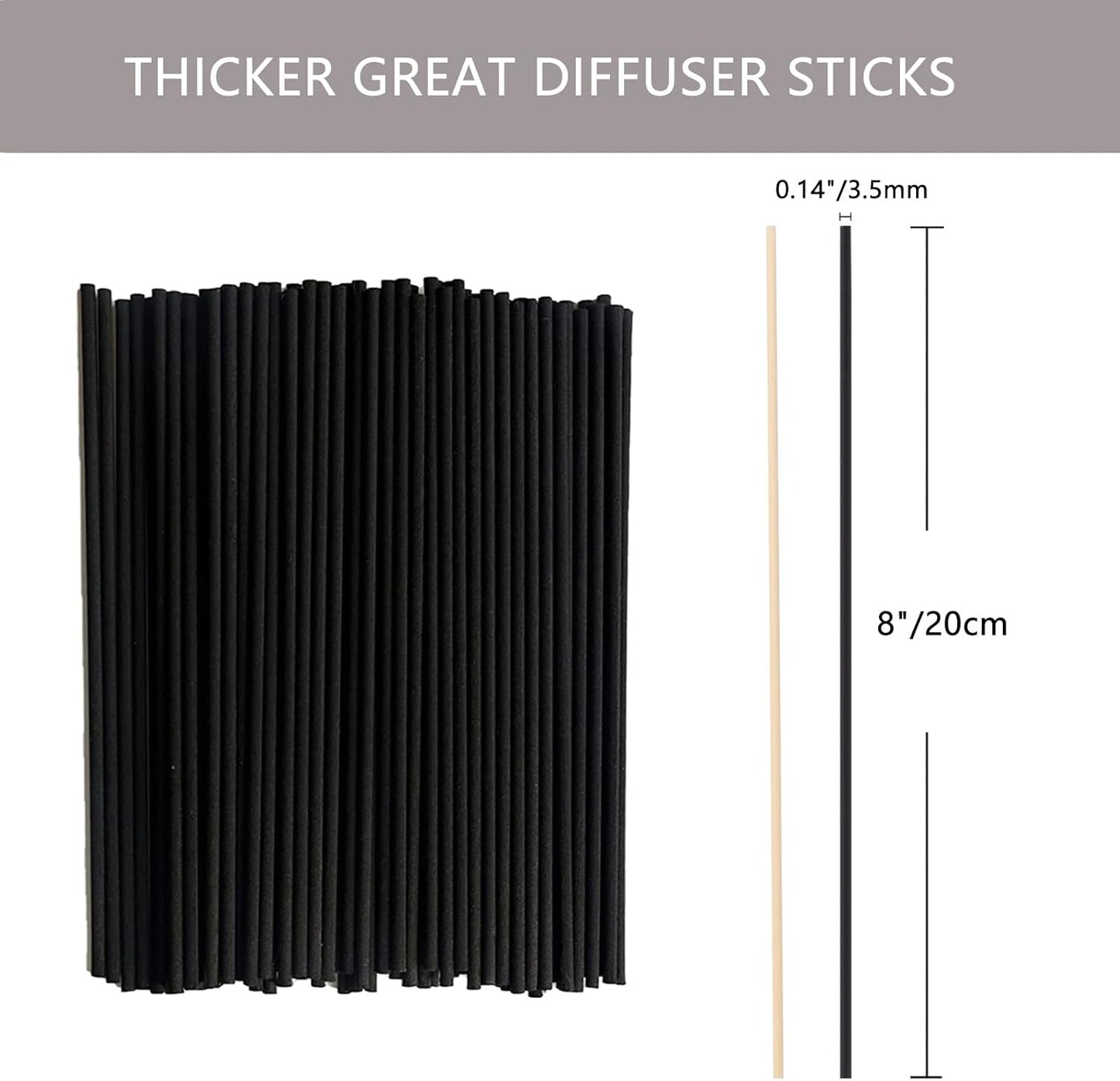 HOSSIAN 100PCS Reed Diffuser Sticks-Natural Rattan Wood Sticks Reed diffusers-Reed Sticks-Replacement for Aroma Fragrance reeds for Essential Oil Diffusers Refills