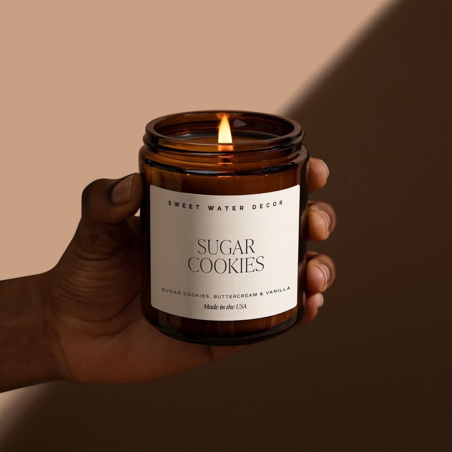 Sweet Water Decor Warm and Cozy Soy Candle - Orange Peel, Cinnamon, Ginger and Clove Scented Candles for Home - 9oz Amber Jar Black Lid, 40 Hour Burn Time, Made in the USA