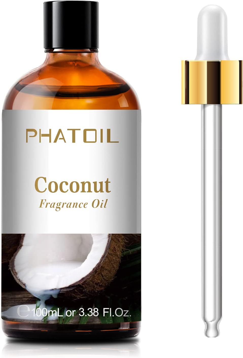 PHATOIL 3.38 FL.OZ Coconut & Vanilla Fragrance Oils for Aromatherapy, Essential Oils for Diffusers for Home, Perfect for Diffuser, Yoga, DIY Candle and Soap Making - 100ml
