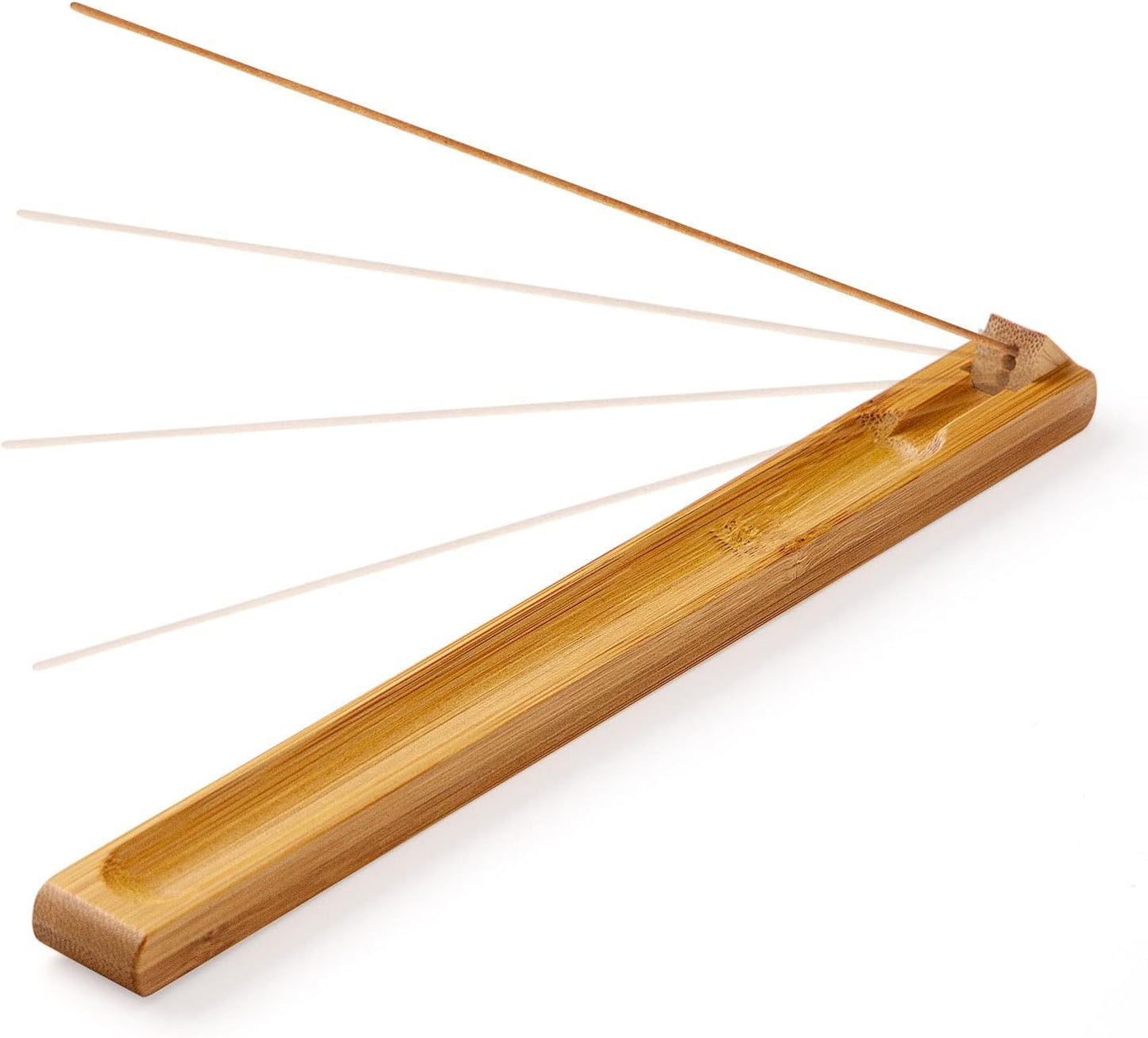 Bamboo Wood Incense Holder for Sticks with Adjustable Angle, Incense Burner with Ash Catcher, 9.8 Inches