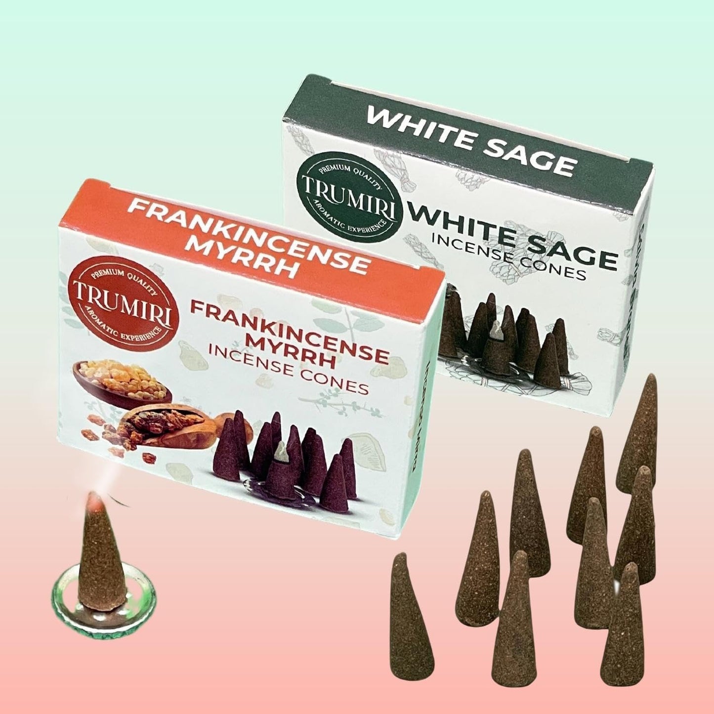 Incense Cones Combo Pack - 10 Cedar 10 Pine Scented Cones