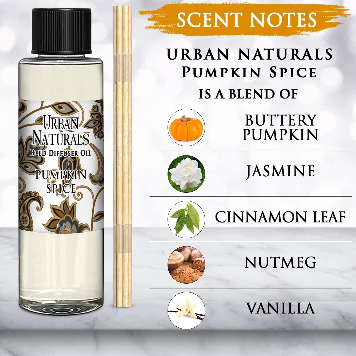 Urban Naturals Eucalyptus & Sage Oil Reed Diffuser Refill | Eucalyptus, Sage, Mint, Lime and Cedarwood| Includes a Free Set of Reed Sticks! 4 oz