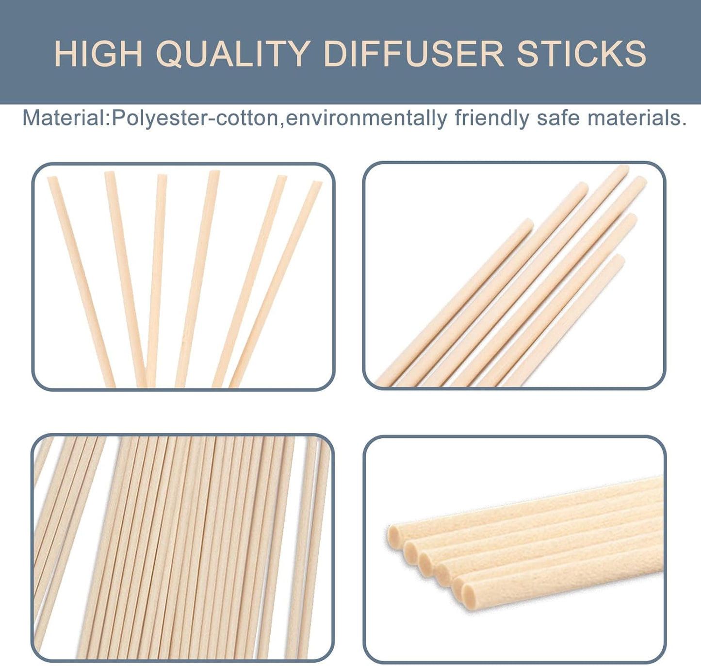 HOSSIAN 100PCS Reed Diffuser Sticks-Natural Rattan Wood Sticks Reed diffusers-Reed Sticks-Replacement for Aroma Fragrance reeds for Essential Oil Diffusers Refills