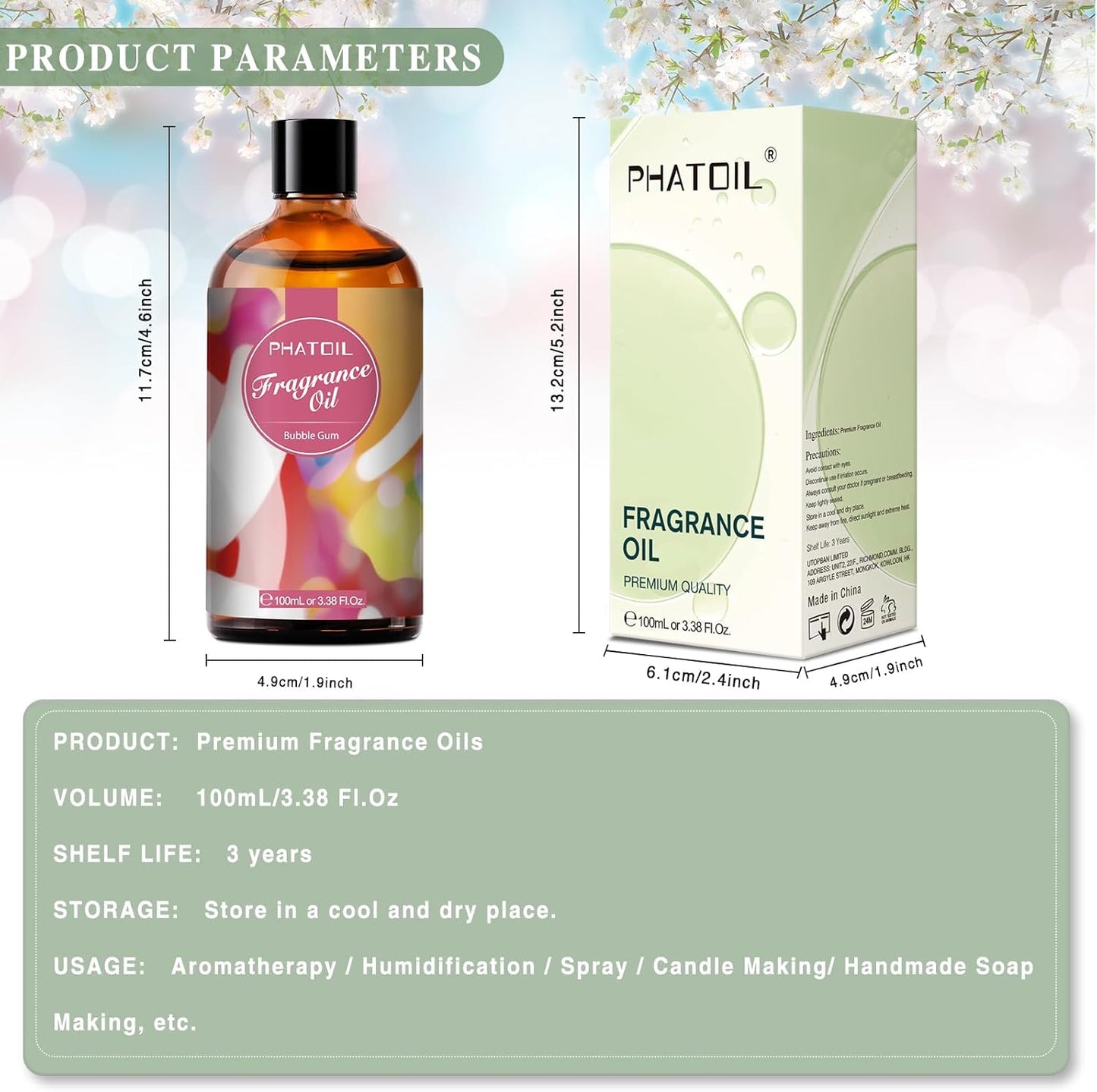 PHATOIL 3.38 FL.OZ Coconut & Vanilla Fragrance Oils for Aromatherapy, Essential Oils for Diffusers for Home, Perfect for Diffuser, Yoga, DIY Candle and Soap Making - 100ml