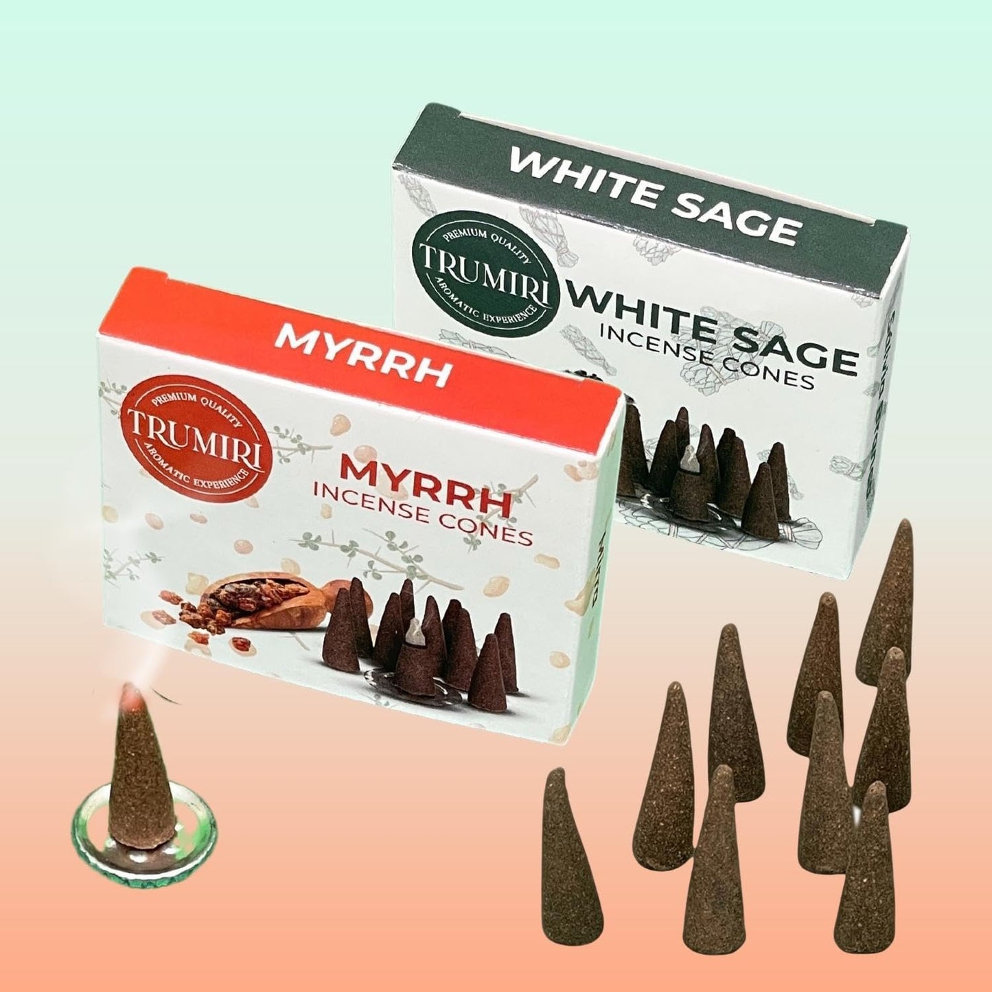 Incense Cones Combo Pack - 10 Cedar 10 Pine Scented Cones