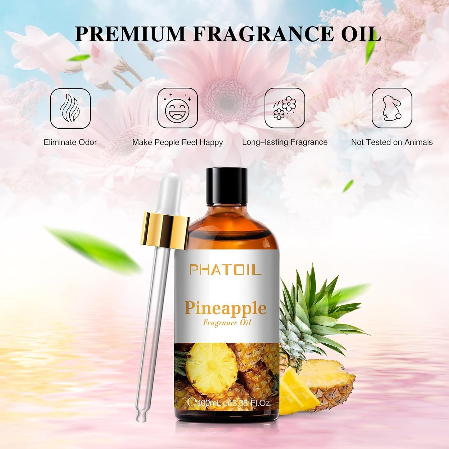PHATOIL 3.38 FL.OZ Coconut & Vanilla Fragrance Oils for Aromatherapy, Essential Oils for Diffusers for Home, Perfect for Diffuser, Yoga, DIY Candle and Soap Making - 100ml