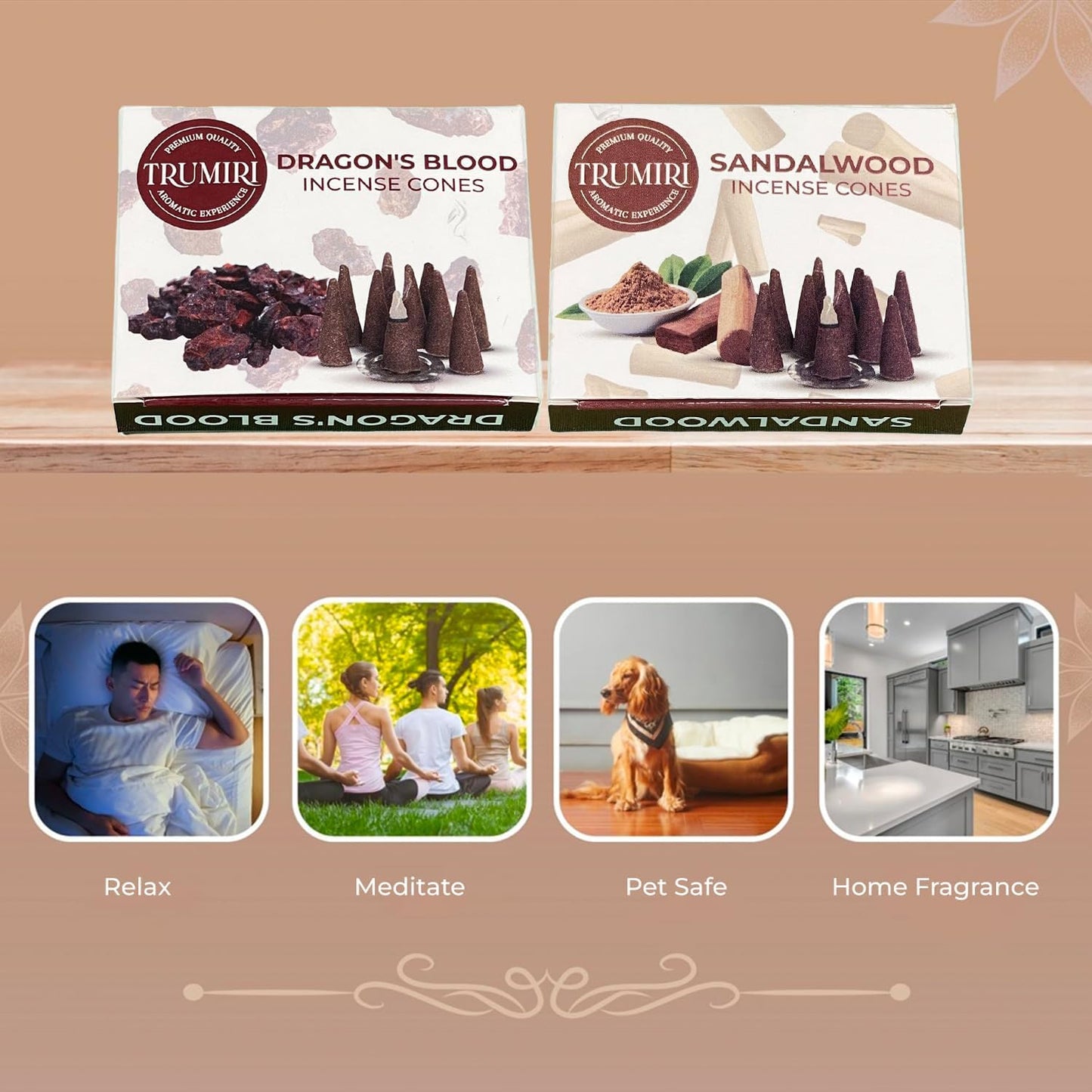 Incense Cones Combo Pack - 10 Cedar 10 Pine Scented Cones