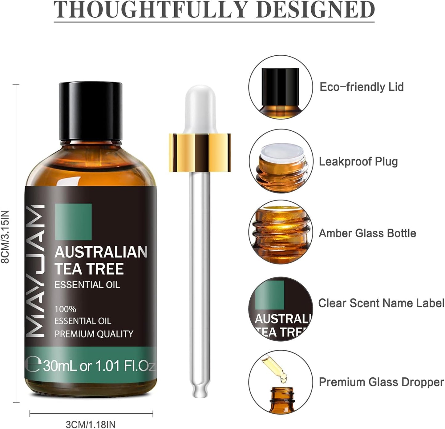 MAYJAM Essential Oil for Diffusers, Essential Oil with Premium Glass Dropper