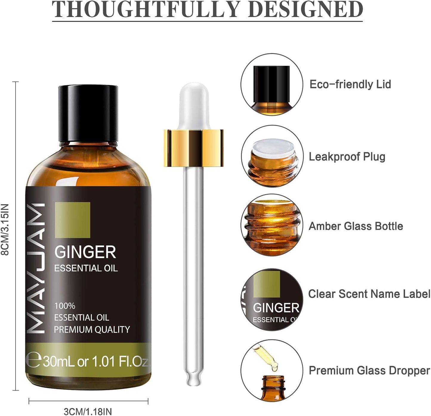 MAYJAM Essential Oil for Diffusers, Essential Oil with Premium Glass Dropper