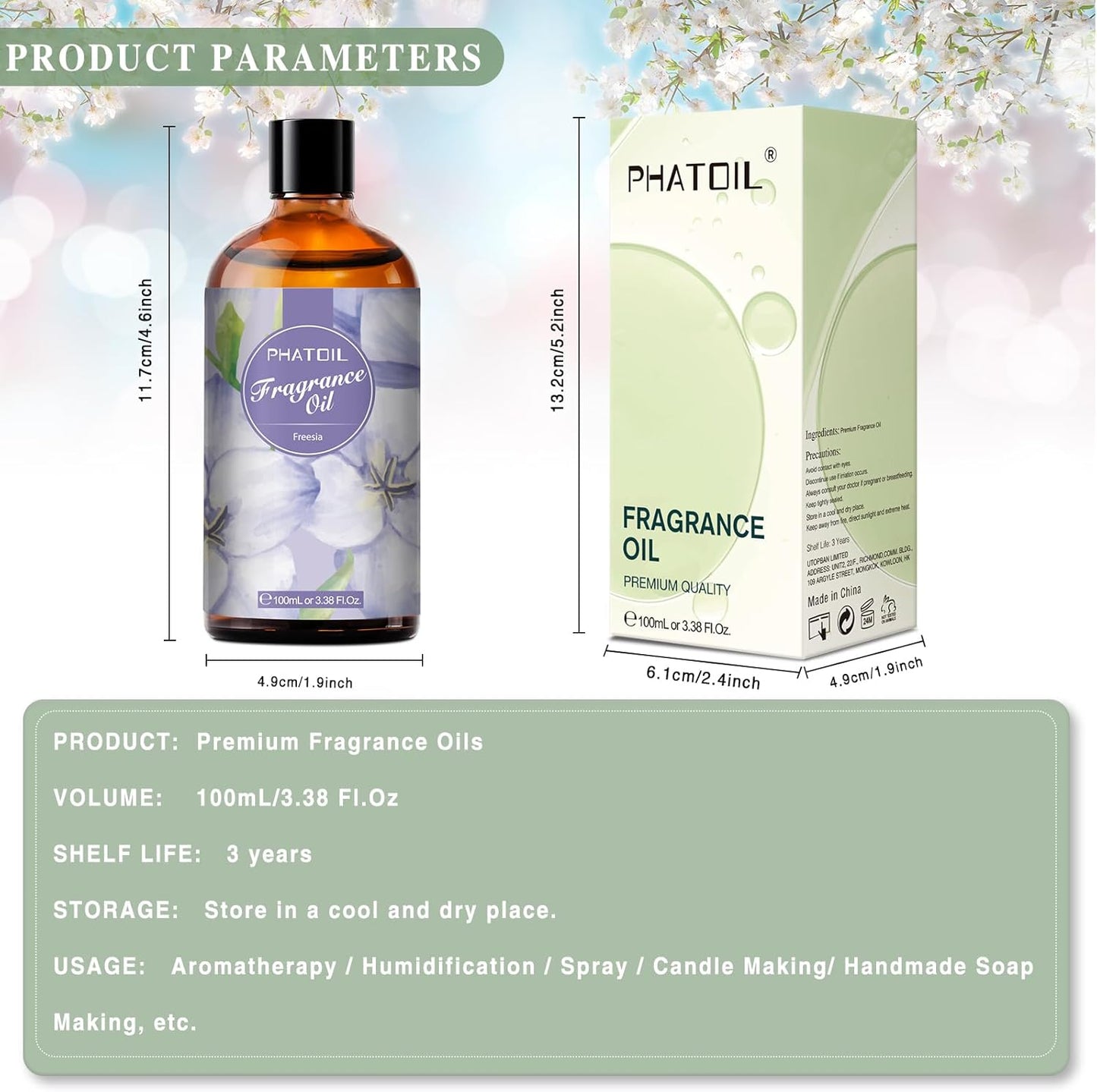 PHATOIL 3.38 FL.OZ Coconut & Vanilla Fragrance Oils for Aromatherapy, Essential Oils for Diffusers for Home, Perfect for Diffuser, Yoga, DIY Candle and Soap Making - 100ml